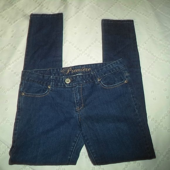PREMIERE RUE 21 JEANS STRAIGHT FLAP POCKETS DARK WASH BLUE-WOMENS SIZE 11/12 - Picture 2 of 5